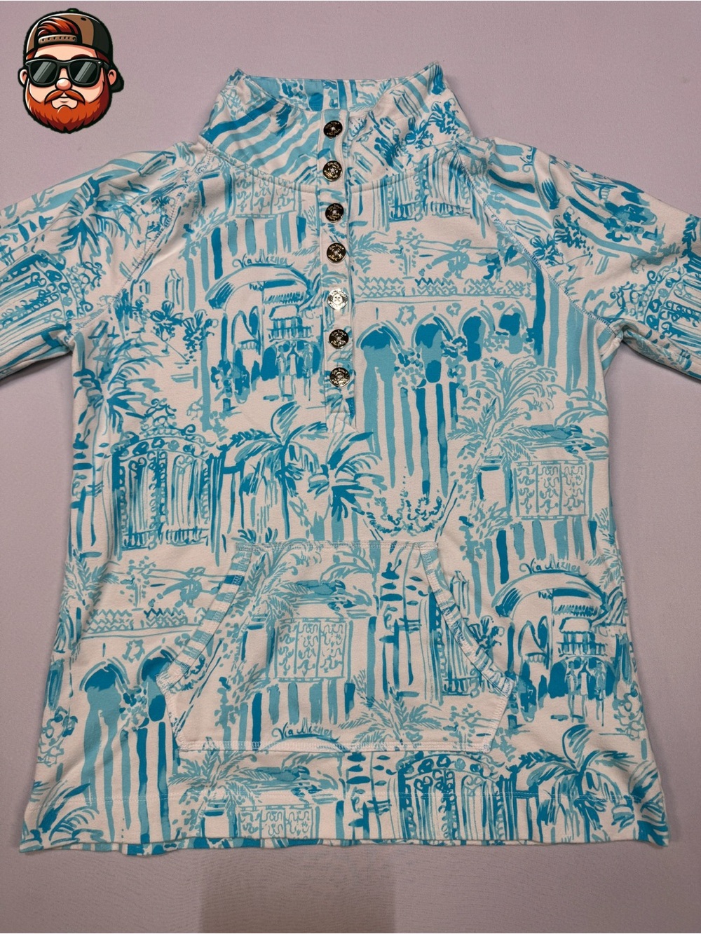 Lilly Pulitzer La Via Loca Captain Popover Sweatshirt Size Large *Rare*